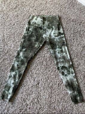 lululemon athletica Tie-Dye Olive Green Leggings